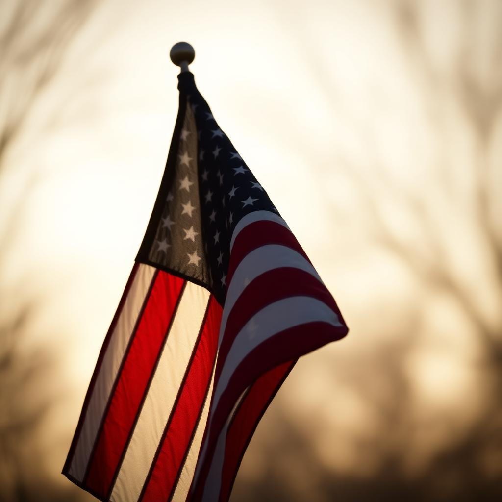An American flag honoring the military service of Alfred "Fred" Hargitt